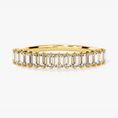 Load image into Gallery viewer, Vertical Baguette Half Eternity Moissanite Wedding Band
