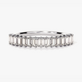 Load image into Gallery viewer, Vertical Baguette Half Eternity Moissanite Wedding Band
