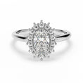Vintage Beaded Halo Oval Moissanite Engagement Ring