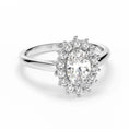 Vintage Beaded Halo Oval Moissanite Engagement Ring