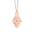 Vintage Clover Lab-Created Ruby with Moissanite Pendant Necklace