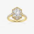 Vintage Emerald Cut Moissanite Art Deco Engagement Ring