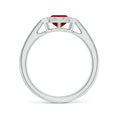 Vintage Emerald Lab Ruby with Multi-Shape Moissanite Halo Engagement Ring