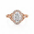 Vintage Halo Oval Lab-Grown Diamond Engagement Ring