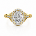 Vintage Halo Oval Lab-Grown Diamond Engagement Ring