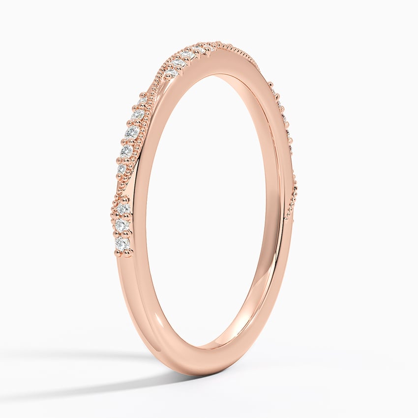 Vintage Milgrain Moissanite Wedding Band