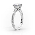 Vintage Oval Lab-Grown Diamond Cut-out Vine Band Engagement Ring