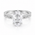 Vintage Oval Lab-Grown Diamond Cut-out Vine Band Engagement Ring
