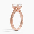 Load image into Gallery viewer, Vintage Engraved Asscher Cut Moissanite Engagement Ring
