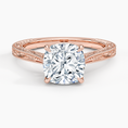 Load image into Gallery viewer, Vintage Engraved Cushion Cut Moissanite Engagement Ring

