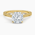 Load image into Gallery viewer, Vintage Engraved Cushion Cut Moissanite Engagement Ring
