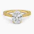 Load image into Gallery viewer, Vintage Engraved Oval Cut Moissanite Engagement Ring
