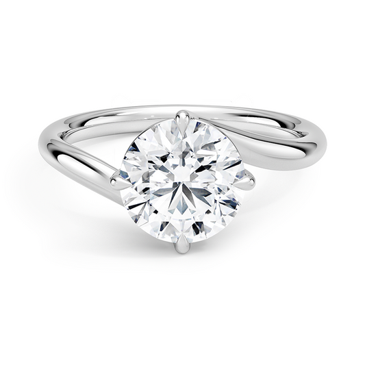 Luminara Round Cut Solitaire Moissanite Engagement Ring