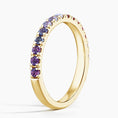 Violet Aura Ombre Half Eternity Gemstone Wedding Band-2.0 mm