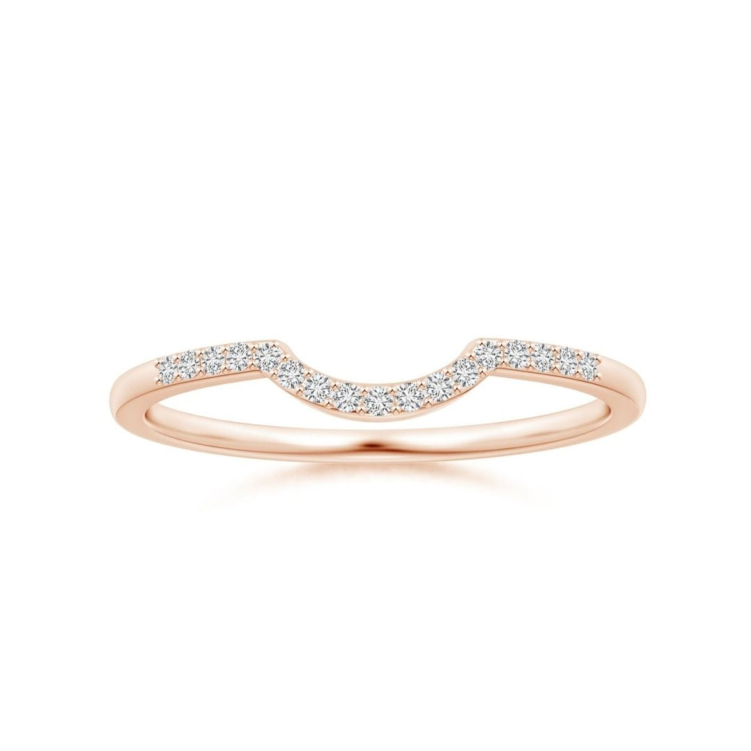 Wave Contour Moissanite Wedding Band - 1.6 mm