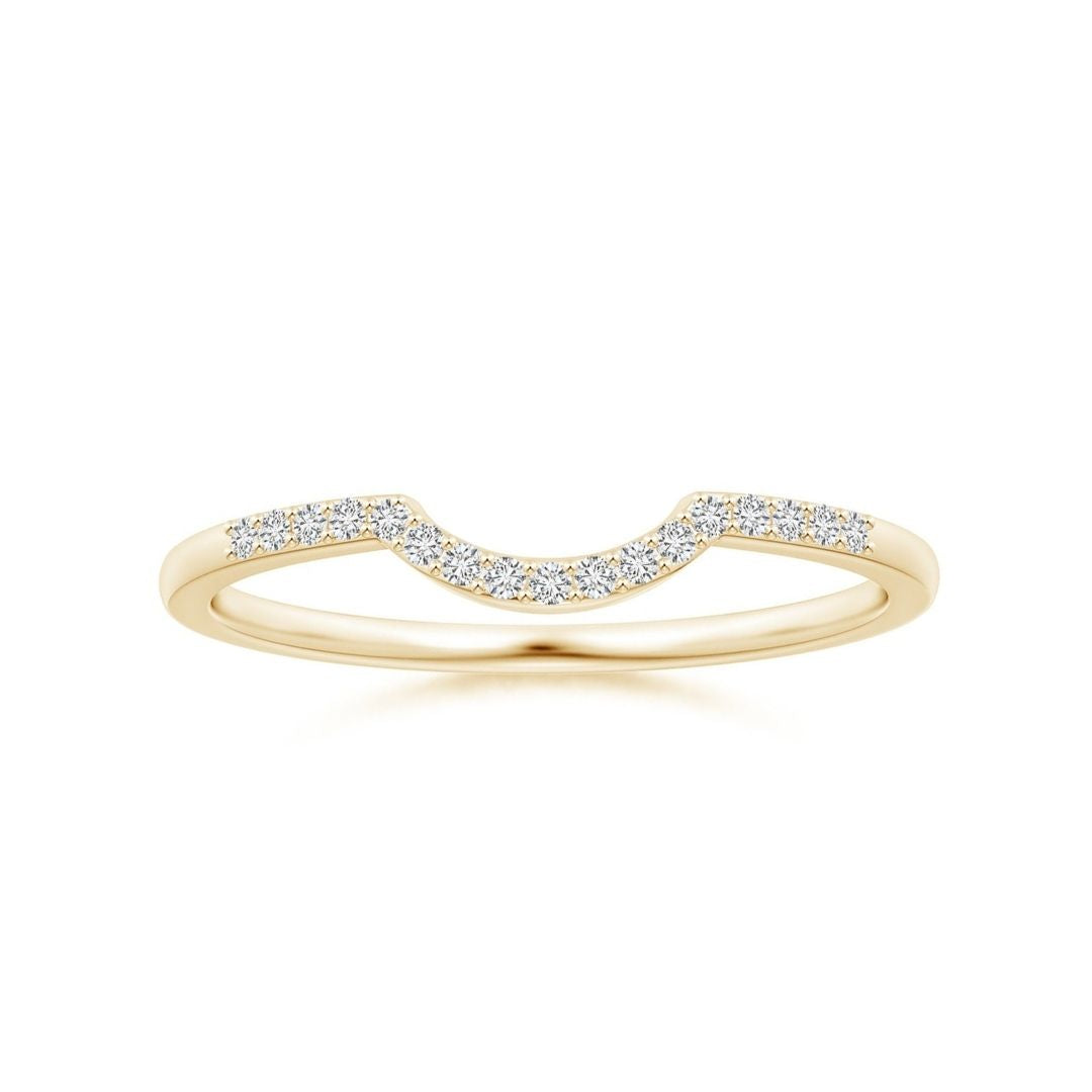 Wave Contour Moissanite Wedding Band - 1.6 mm