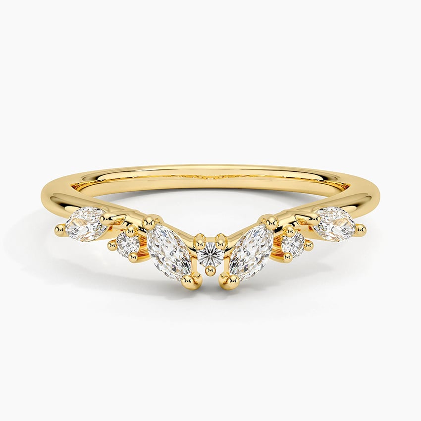Whisper Curve Marquise Moissanite Wedding Band