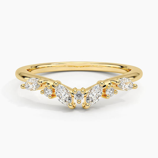 Whisper Curve Marquise Moissanite Wedding Band