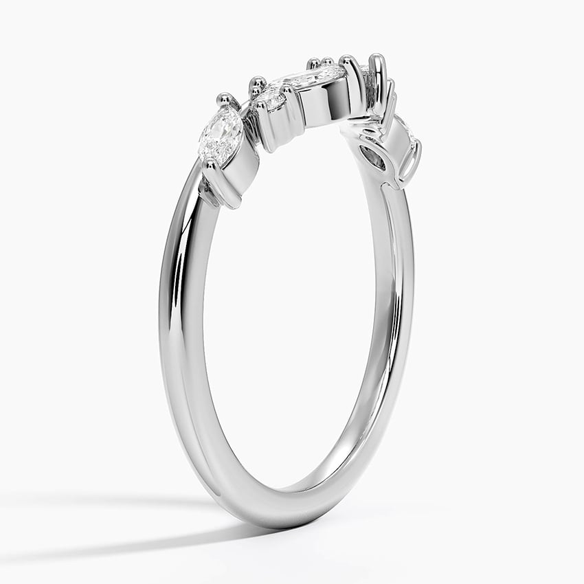 Whisper Curve Marquise Moissanite Wedding Band