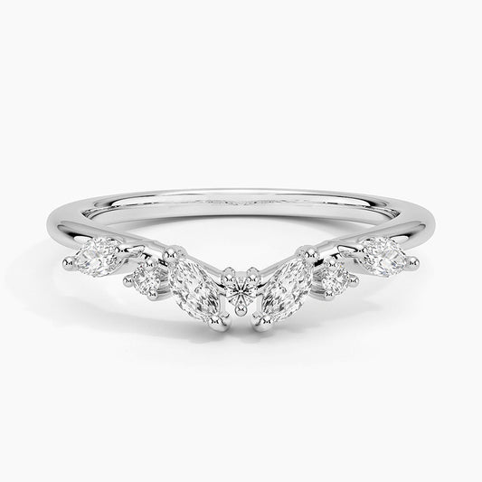 Whisper Curve Marquise Moissanite Wedding Band