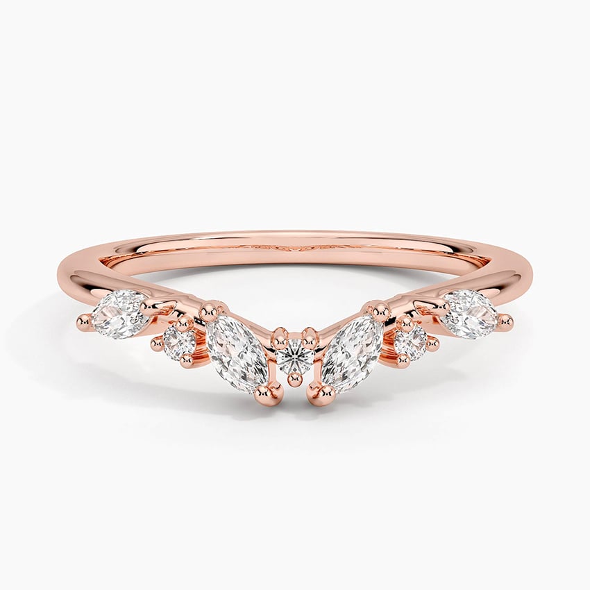 Whisper Curve Marquise Moissanite Wedding Band