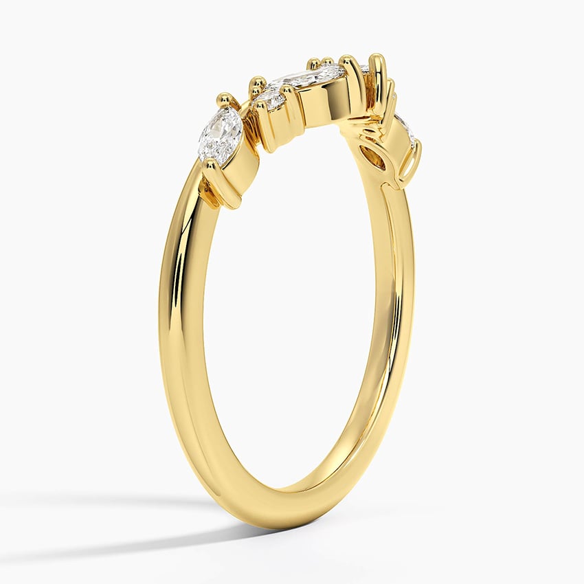 Whisper Curve Marquise Moissanite Wedding Band
