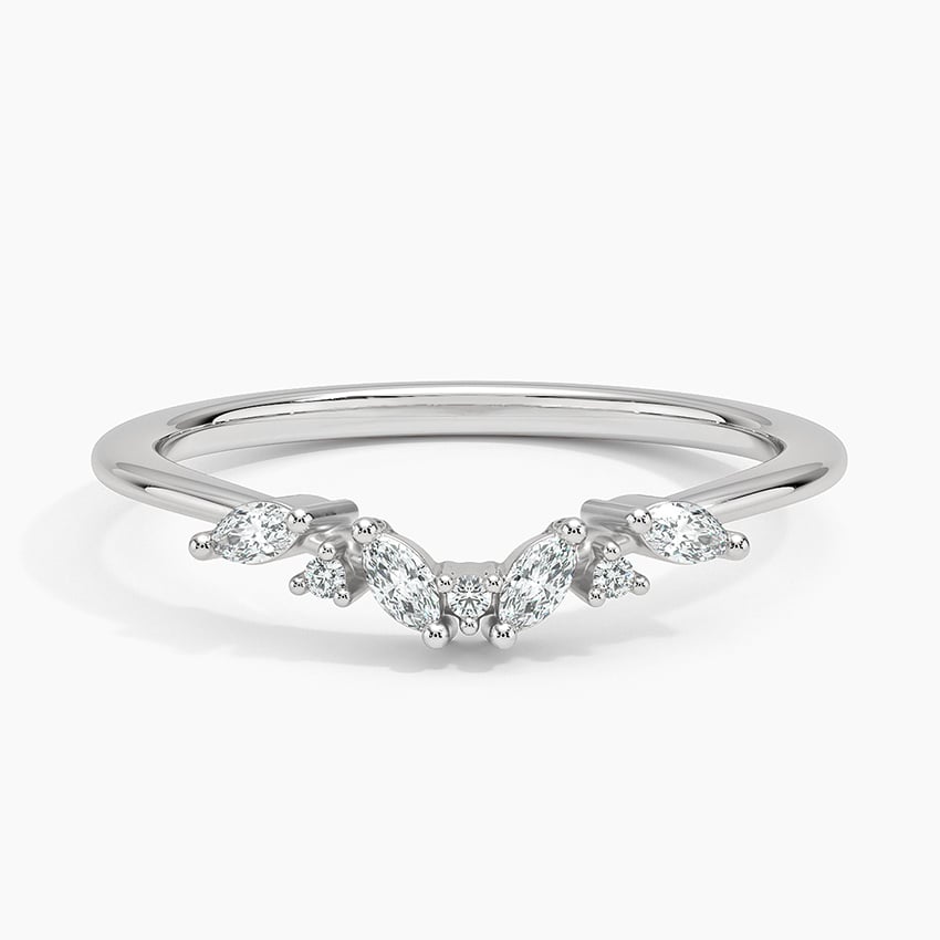Whisper Curve Marquise Moissanite Wedding Band