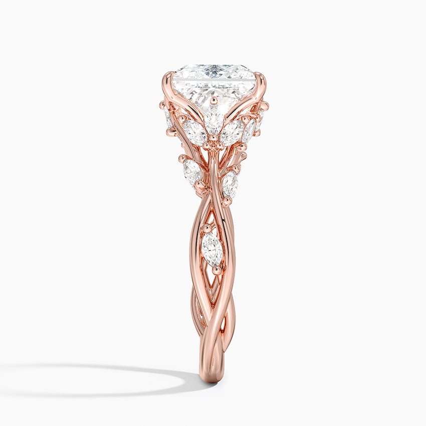 Whispering Vines Princess Cut Moissanite Engagement Ring