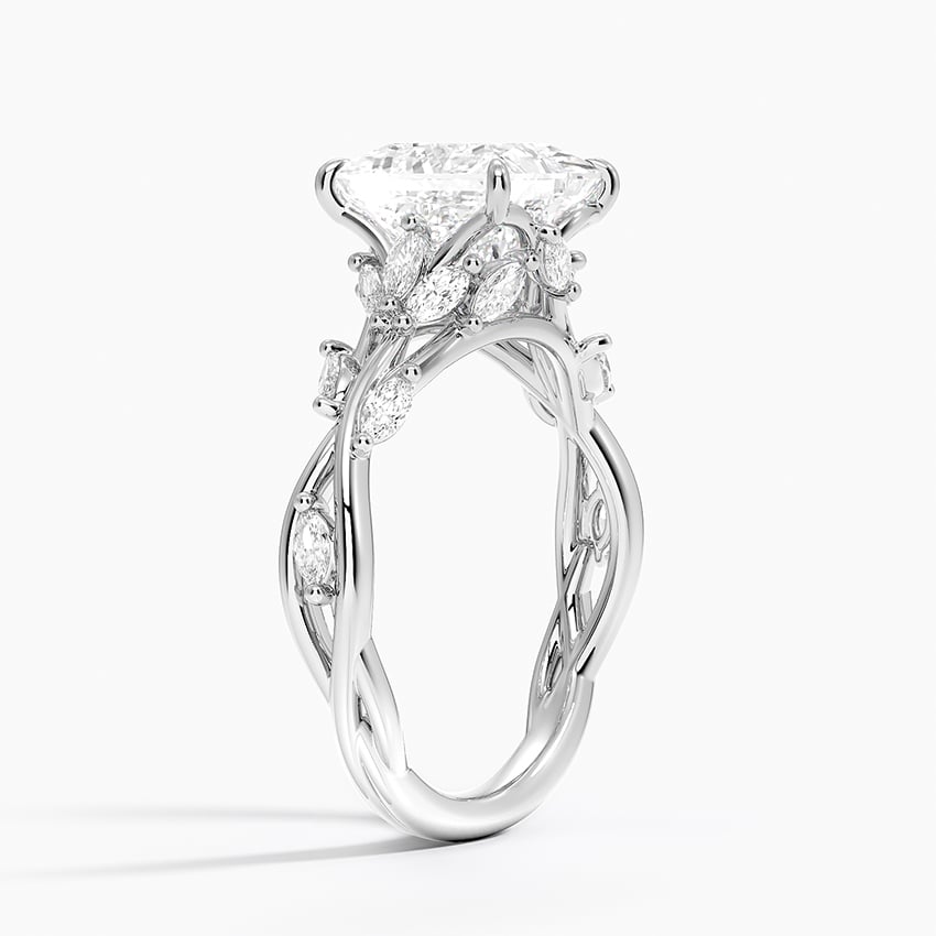Whispering Vines Princess Cut Moissanite Engagement Ring