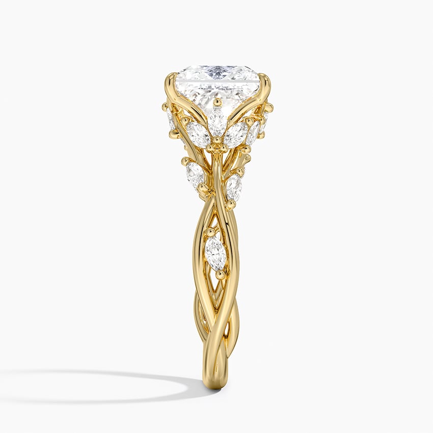 Whispering Vines Princess Cut Moissanite Engagement Ring