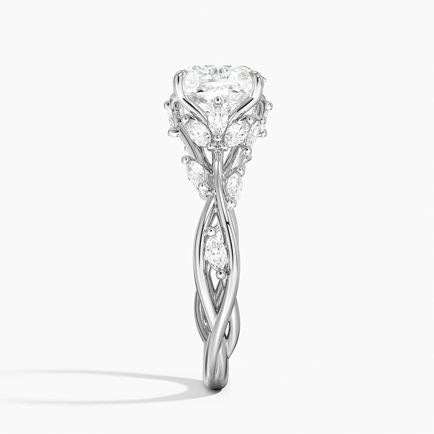 Whispering Vines Cushion Cut Moissanite Engagement Ring
