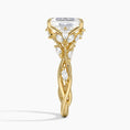 Load image into Gallery viewer, Whispering Vines Emerald Cut Moissanite Engagement Ring
