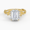 Load image into Gallery viewer, Whispering Vines Emerald Cut Moissanite Engagement Ring

