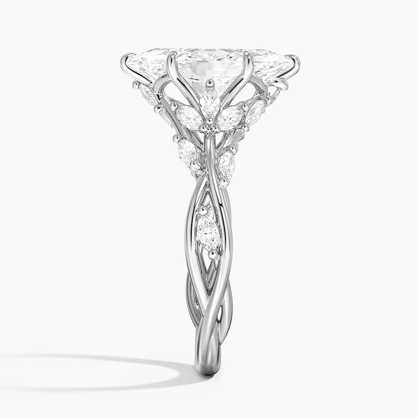 Whispering Vines Marquise Cut Moissanite Engagement Ring