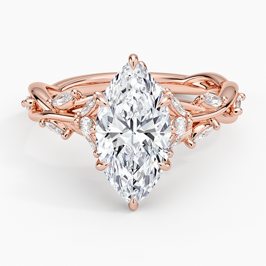 Whispering Vines Marquise Cut Moissanite Engagement Ring