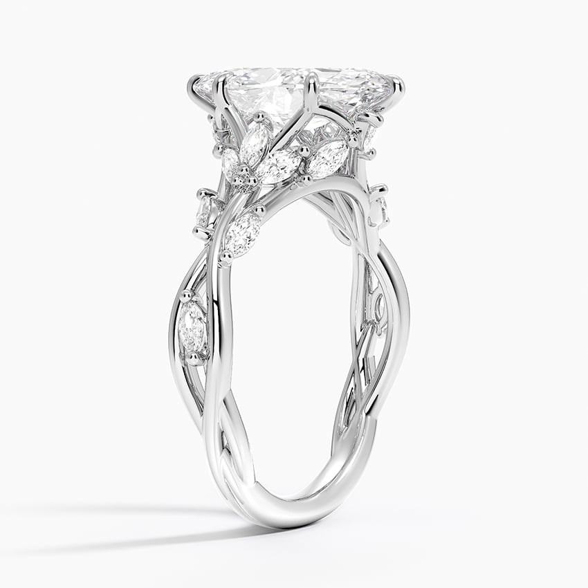 Whispering Vines Marquise Cut Moissanite Engagement Ring