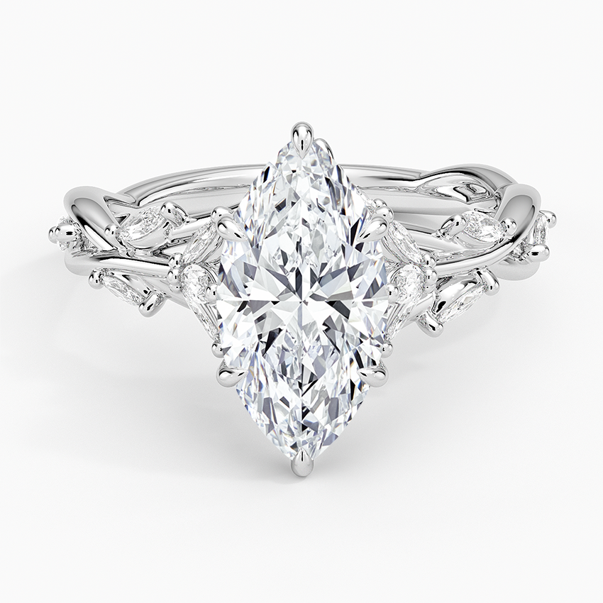 Whispering Vines Marquise Cut Moissanite Engagement Ring