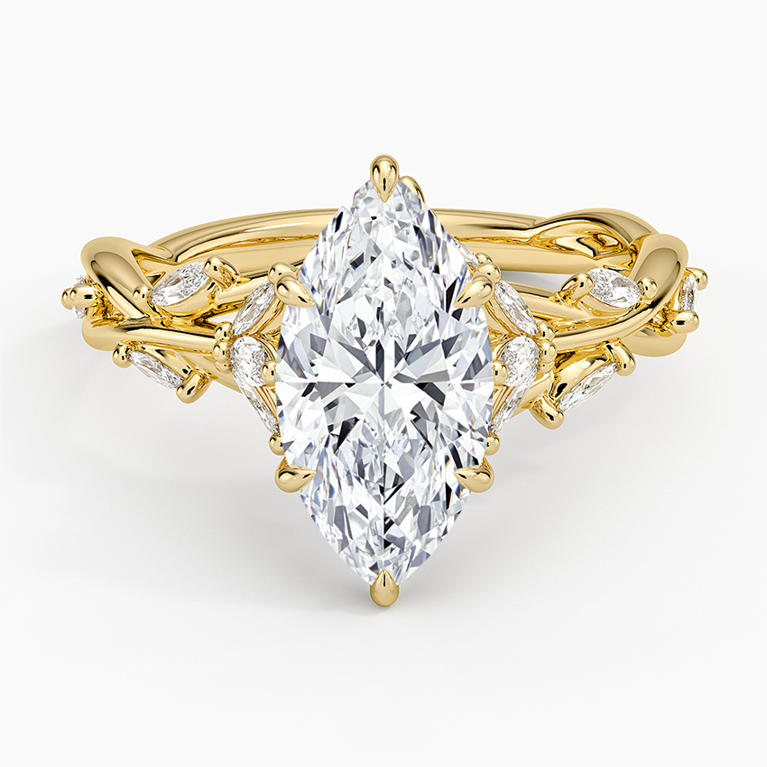 Whispering Vines Marquise Cut Moissanite Engagement Ring