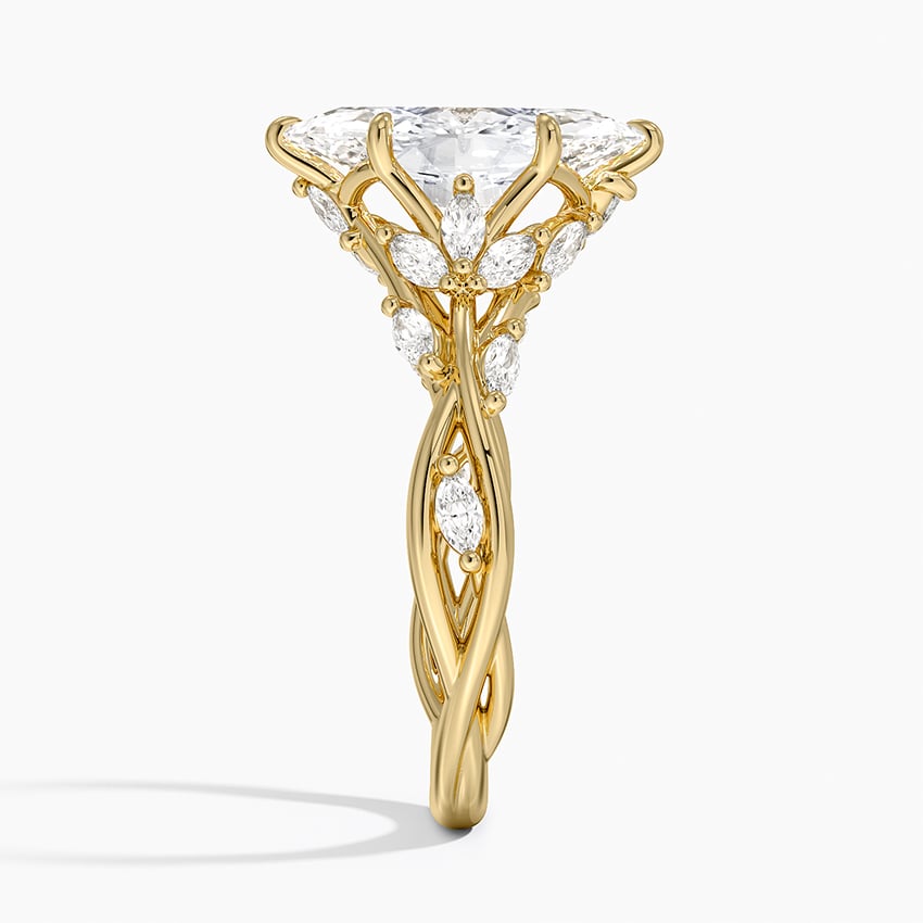 Whispering Vines Marquise Cut Moissanite Engagement Ring