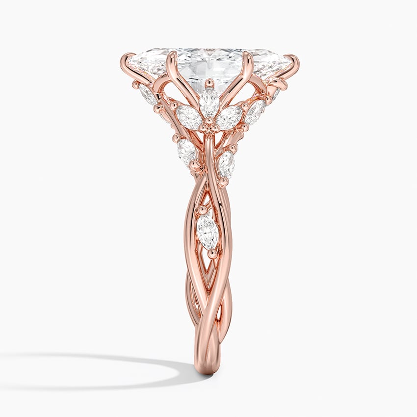 Whispering Vines Marquise Cut Moissanite Engagement Ring