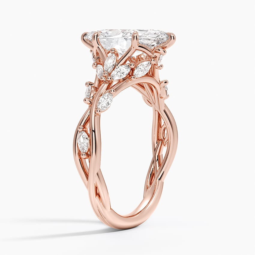 Whispering Vines Marquise Cut Moissanite Engagement Ring