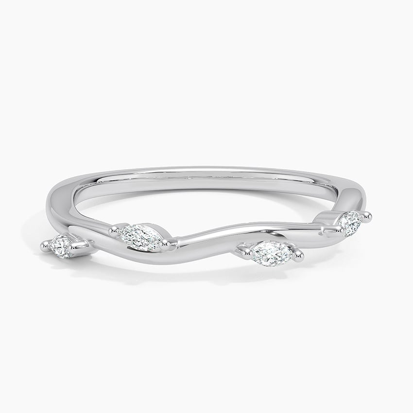 Whispering Vines Marquise Moissanite Wedding Band – 1.8 mm