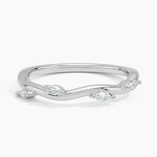 Whispering Vines Marquise Moissanite Wedding Band – 1.8 mm