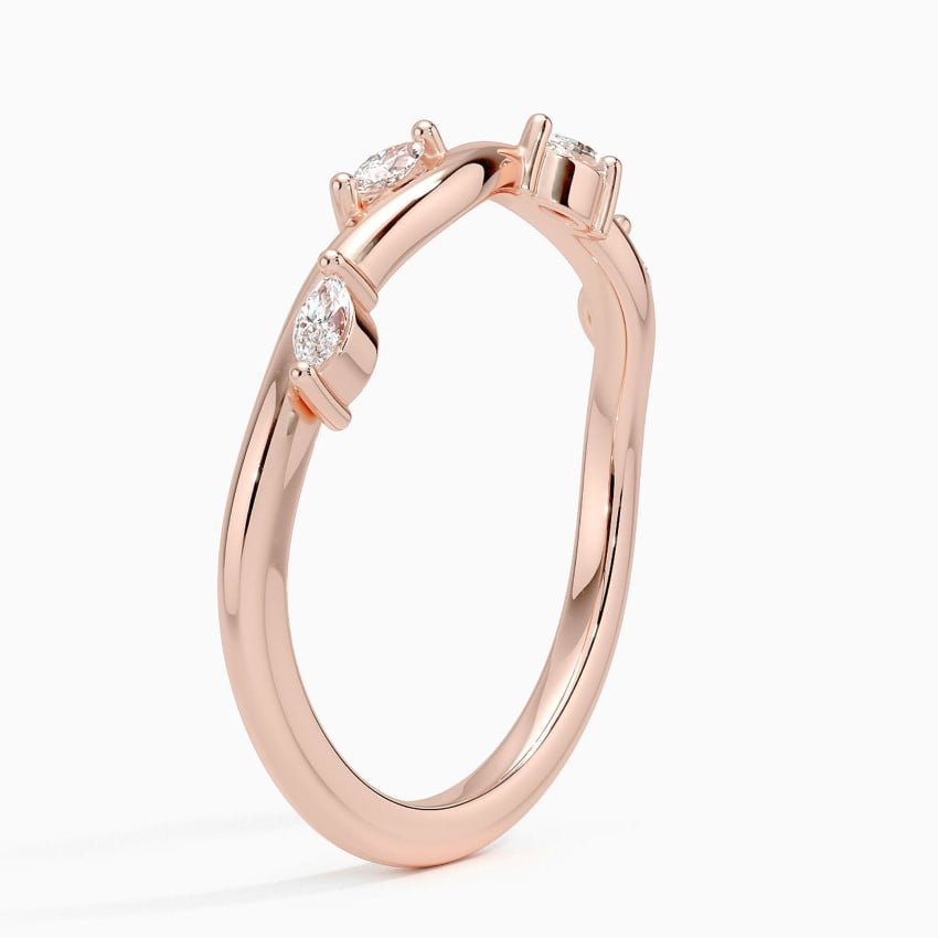 Whispering Vines Marquise Moissanite Wedding Band – 1.8 mm