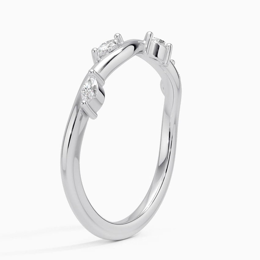 Whispering Vines Marquise Moissanite Wedding Band – 1.8 mm