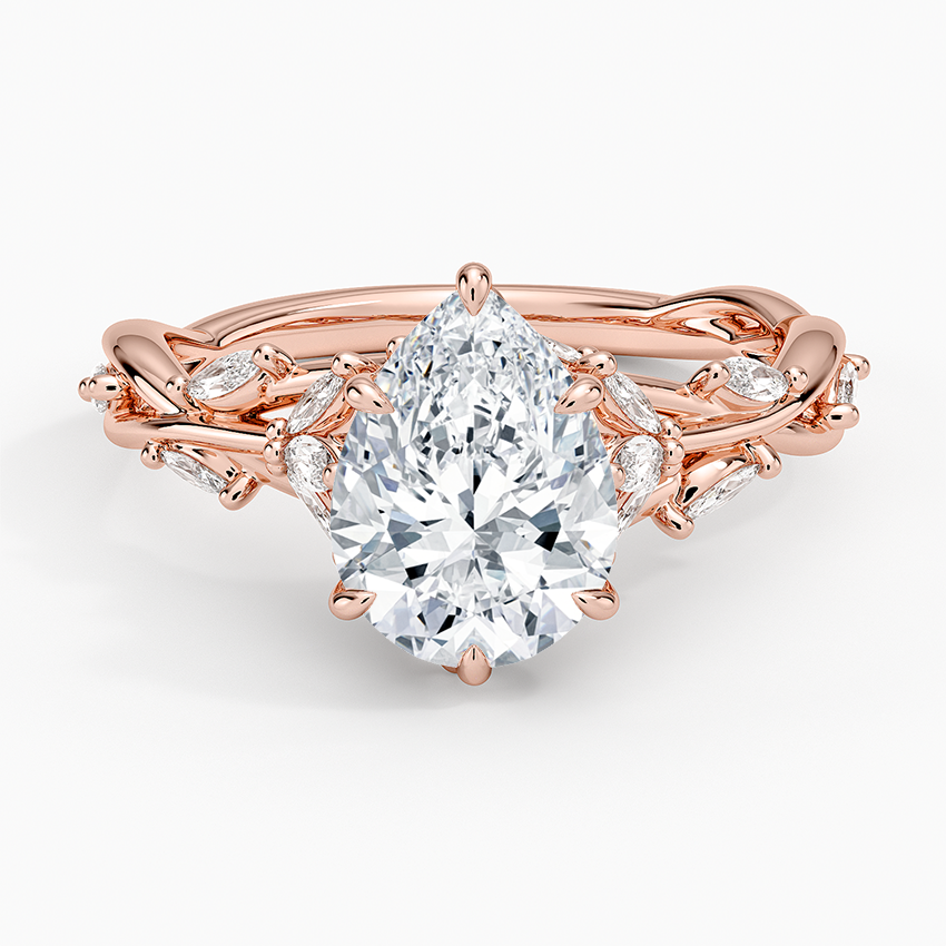 Whispering Vines Pear Cut Moissanite Engagement Ring