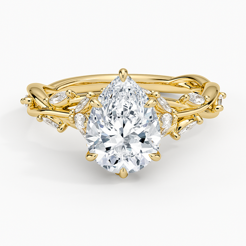 Whispering Vines Pear Cut Moissanite Engagement Ring