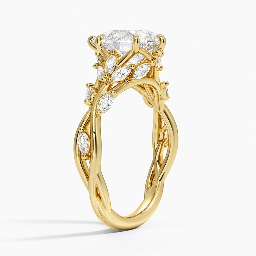 Whispering Vines Pear Cut Moissanite Engagement Ring