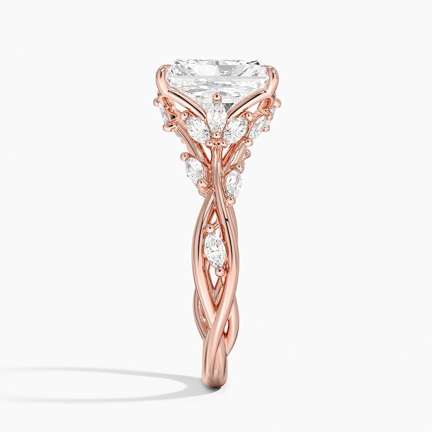 Whispering Vines Radiant Cut Moissanite Engagement Ring