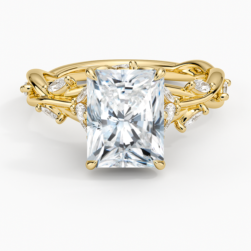 Whispering Vines Radiant Cut Moissanite Engagement Ring
